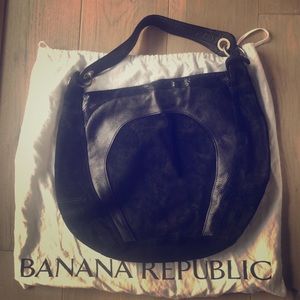 Banana Republic black suede hobo bag
